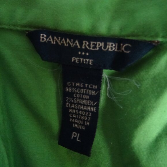 women's button up Banana Republic Petite green top size large - Picture 3 of 6